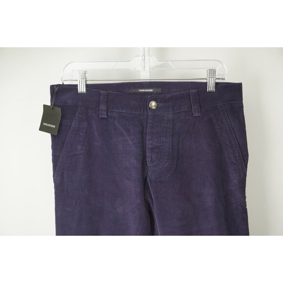 Tagliatore Solid Eggplant Purple Corduroy Cotton Mens Pants Sz 46 Brand New